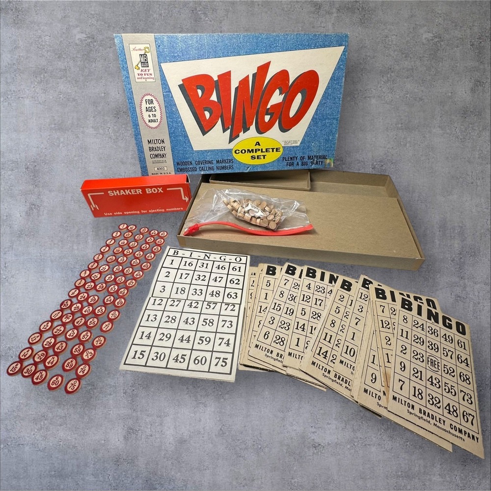 Vintage‎ 1960 Milton Bradley Bingo Game #4002